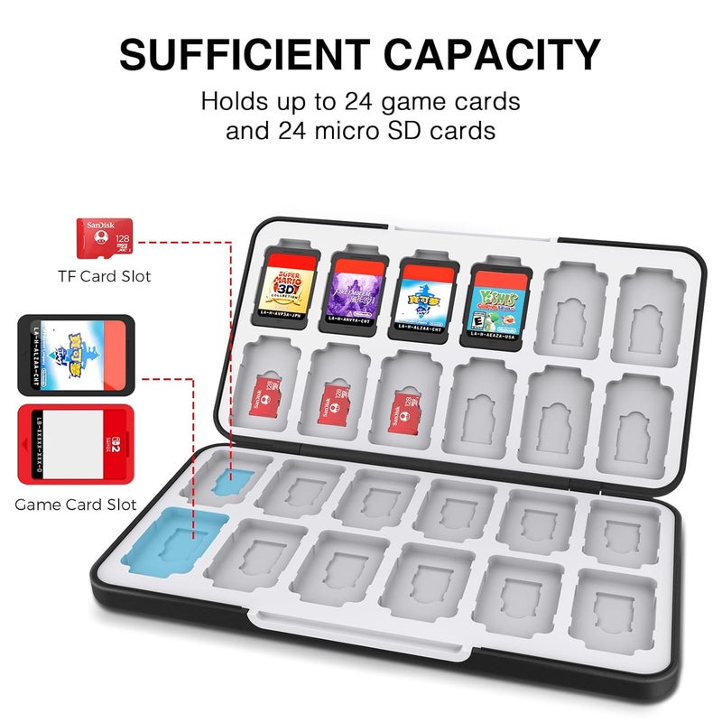 HEIYING Switch Game Card Case for Nintendo Switch / Switch 2(2025),Custom Pattern Memory Storage Holder with 24 Game Card Slots and 24 Micro SD Cards Slots - Image 2
